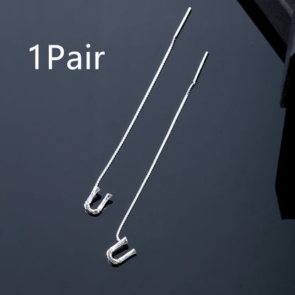 26-Letter Drop Earrings in 925 Sterling Silver – Minimalist Jewelry for Women