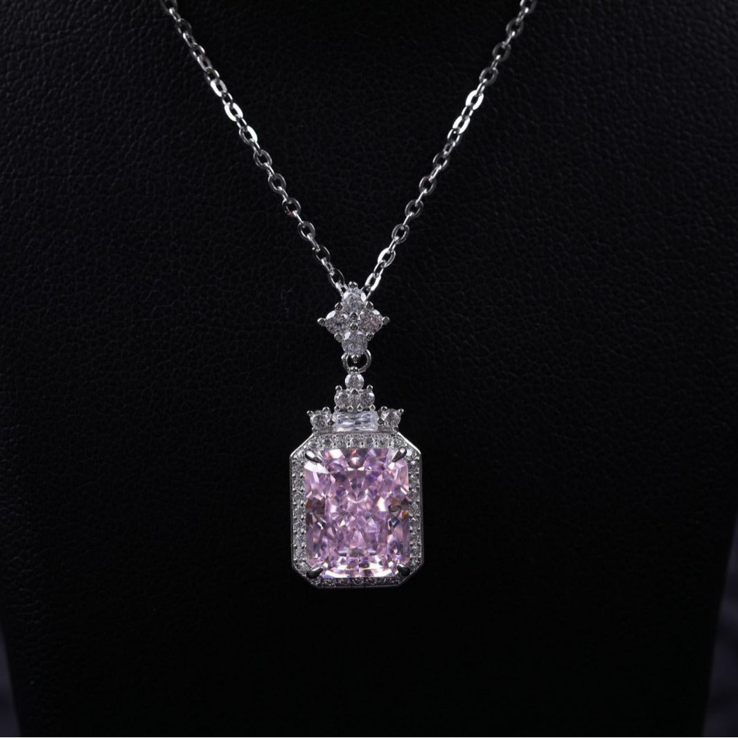 S925 Geometric Zircon Pendant Necklace – Chic Minimalist High-Fashion Jewelry