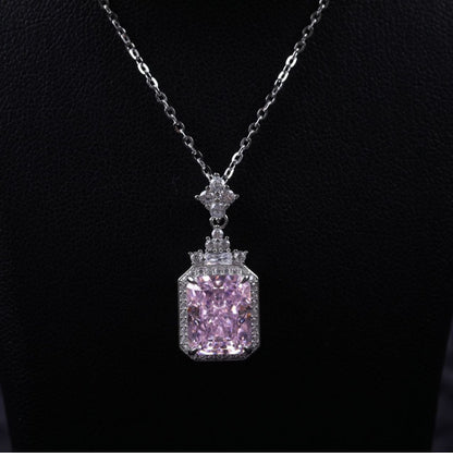 S925 Geometric Zircon Pendant Necklace – Chic Minimalist High-Fashion Jewelry
