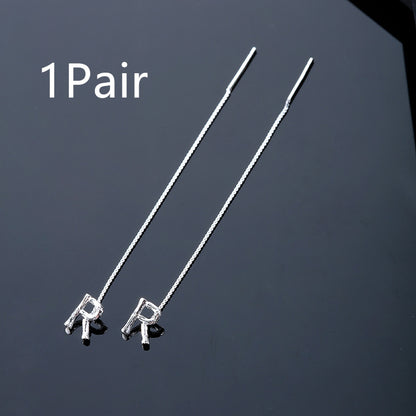 26-Letter Drop Earrings in 925 Sterling Silver – Minimalist Jewelry for Women