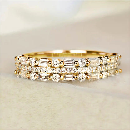 Multilayer Full Finger Ring – Three‑Layer Fine Circle Line Jewelry for Women