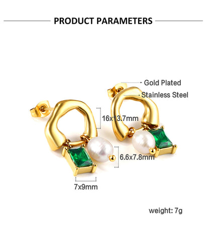 Emerald Stud Earrings for Women – Elegant Green Gem Jewelry