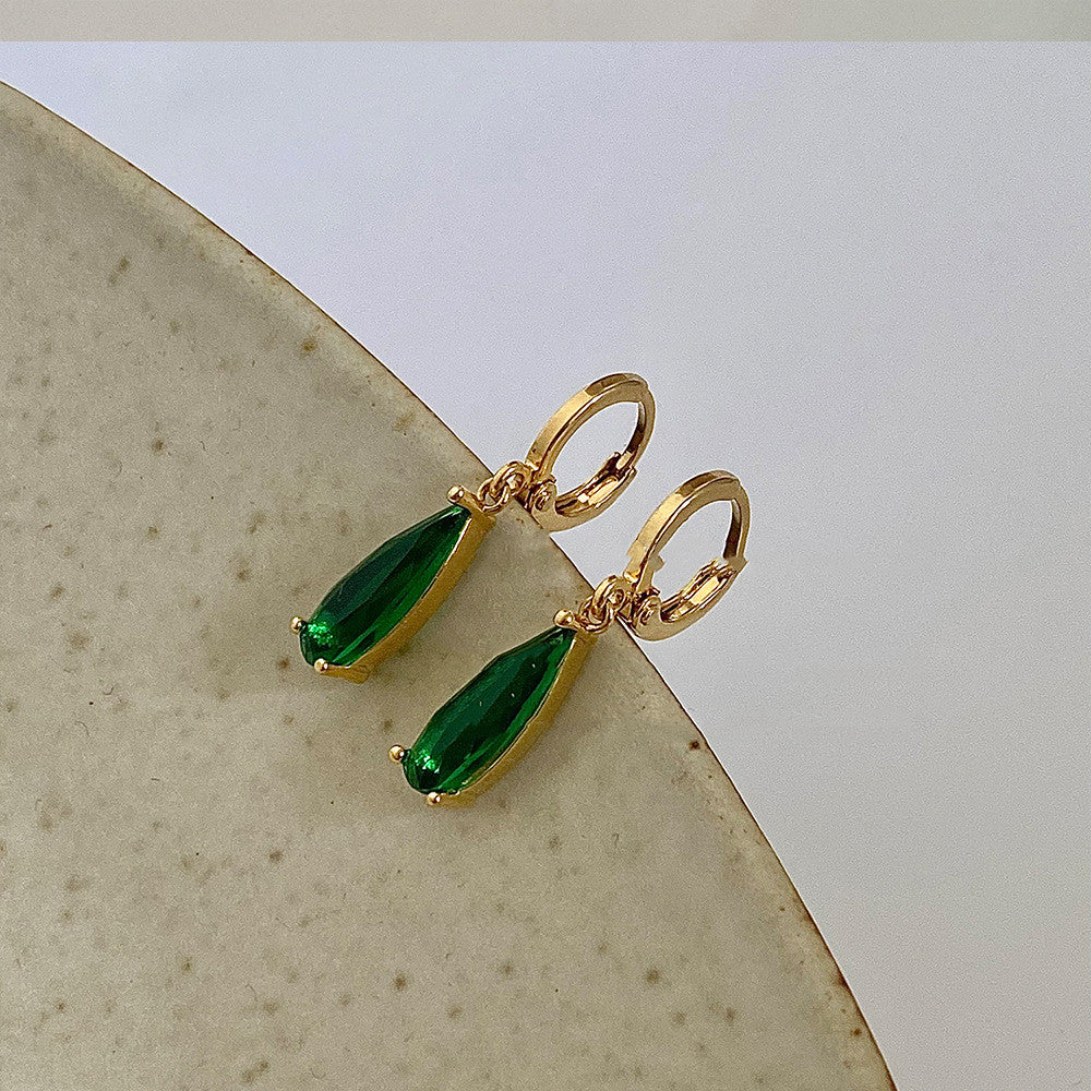 Emerald Marquise Zircon Pendant Earrings for Women – Elegant Jewelry