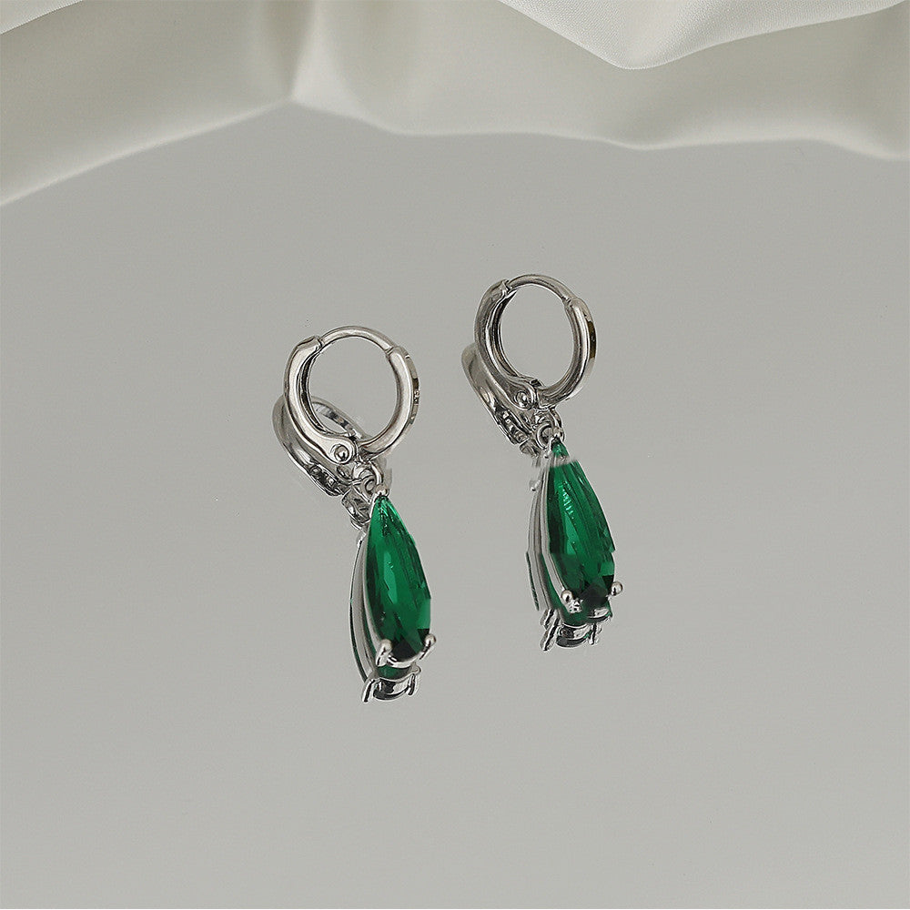 Emerald Marquise Zircon Pendant Earrings for Women – Elegant Jewelry