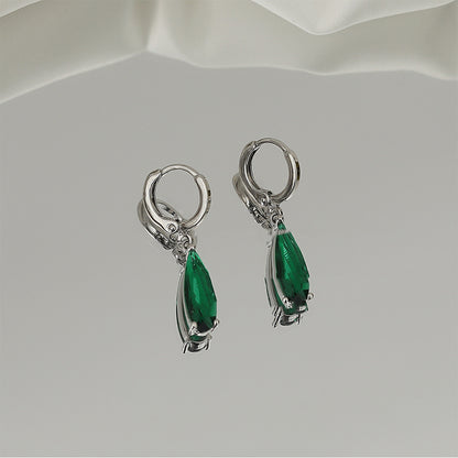 Emerald Marquise Zircon Pendant Earrings for Women – Elegant Jewelry