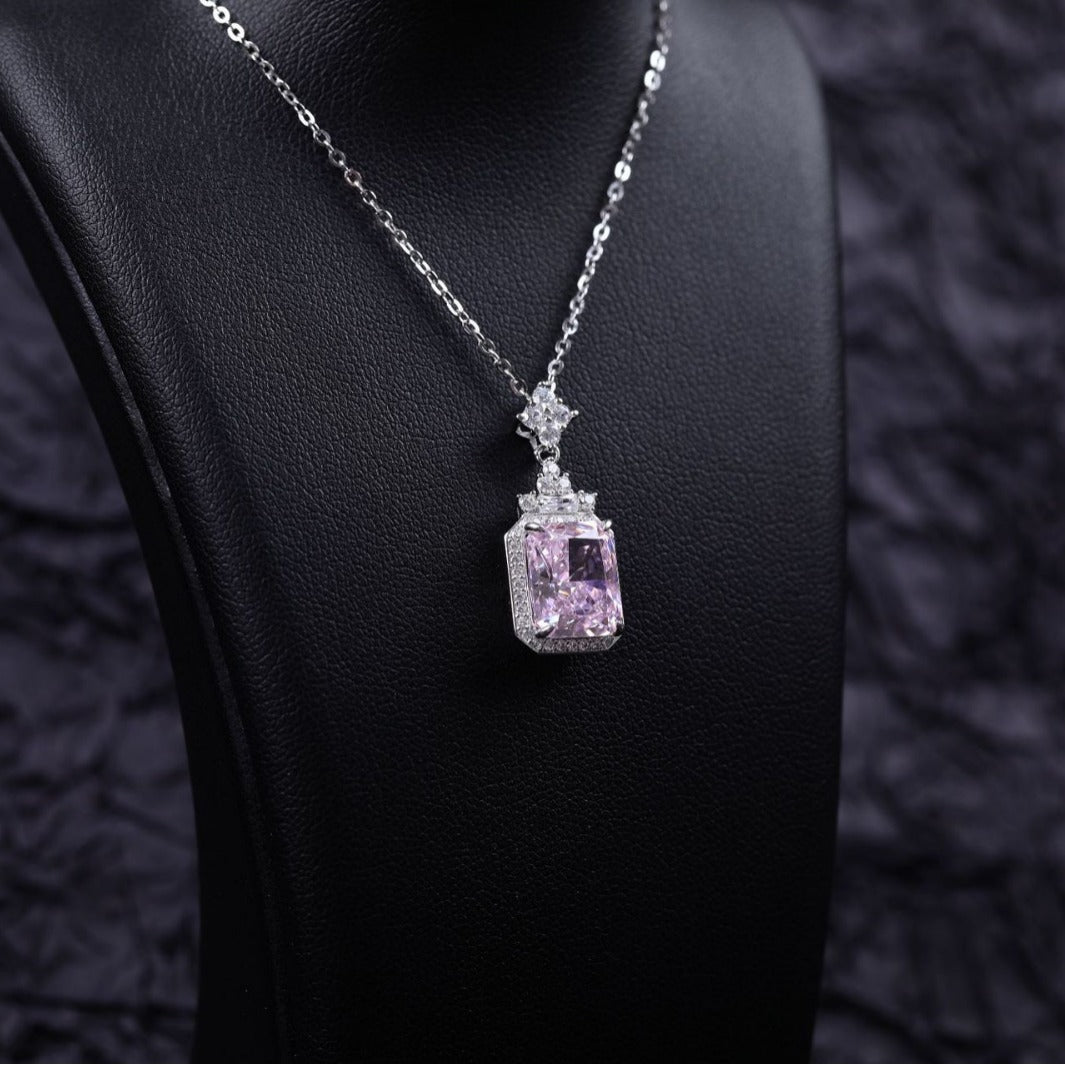 S925 Geometric Zircon Pendant Necklace – Chic Minimalist High-Fashion Jewelry