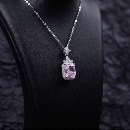 S925 Geometric Zircon Pendant Necklace – Chic Minimalist High-Fashion Jewelry