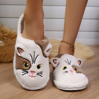 Women's Cotton Slippers Minimalist Design Winter Cartoon Pattern