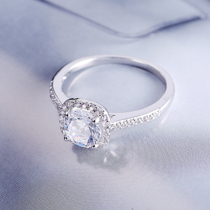 Silver Cubic Zirconia Wedding & Engagement Ring – Luxury Jewelry for Women