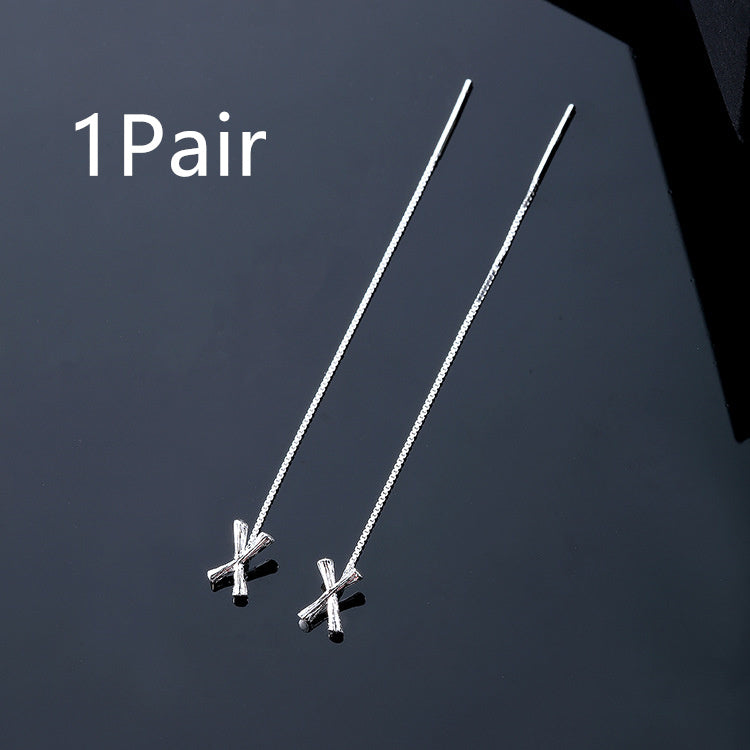 26-Letter Drop Earrings in 925 Sterling Silver – Minimalist Jewelry for Women