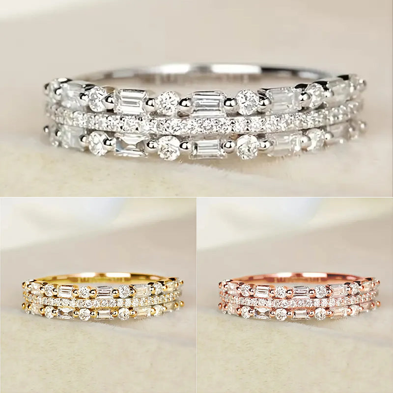 Multilayer Full Finger Ring – Three‑Layer Fine Circle Line Jewelry for Women