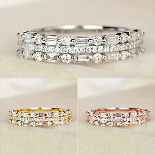 Multilayer Full Finger Ring – Three‑Layer Fine Circle Line Jewelry for Women