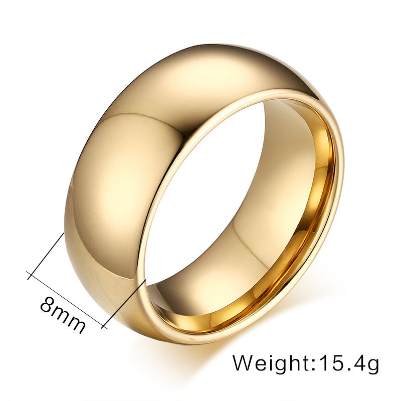 Glossy Tungsten Steel Circle Couple Rings – Matching Rings for Men & Women