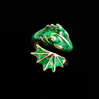 Boho Dragon Wing Ring – Adjustable Blue, Green, Pink & Red Jewelry for Women