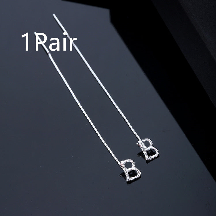 26-Letter Drop Earrings in 925 Sterling Silver – Minimalist Jewelry for Women