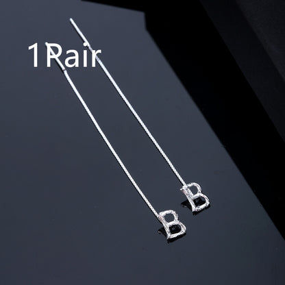 26-Letter Drop Earrings in 925 Sterling Silver – Minimalist Jewelry for Women