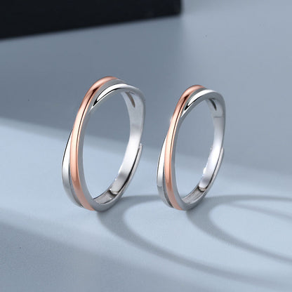 925 Sterling Silver Twin Knot Couple Rings – Matching Rings for Men & Women