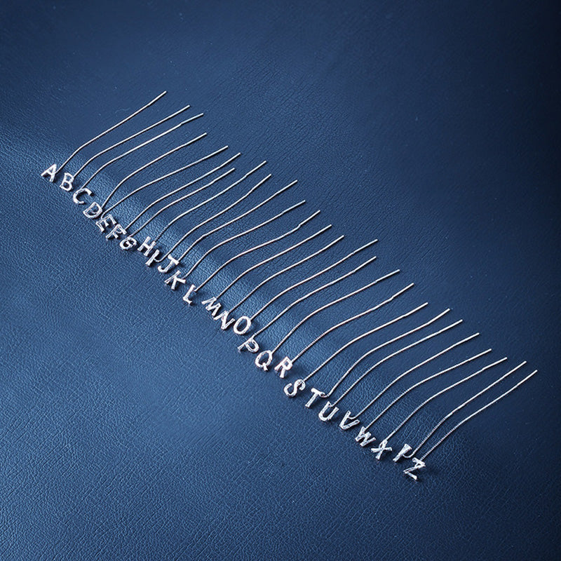 26-Letter Drop Earrings in 925 Sterling Silver – Minimalist Jewelry for Women