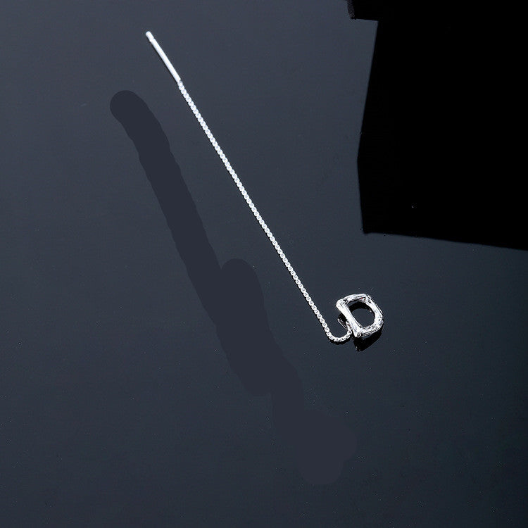 26-Letter Drop Earrings in 925 Sterling Silver – Minimalist Jewelry for Women