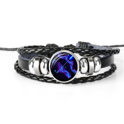 12 Zodiac Constellation Luminous Braided Bracelet – Unisex Jewelry for Men, Women & Kids