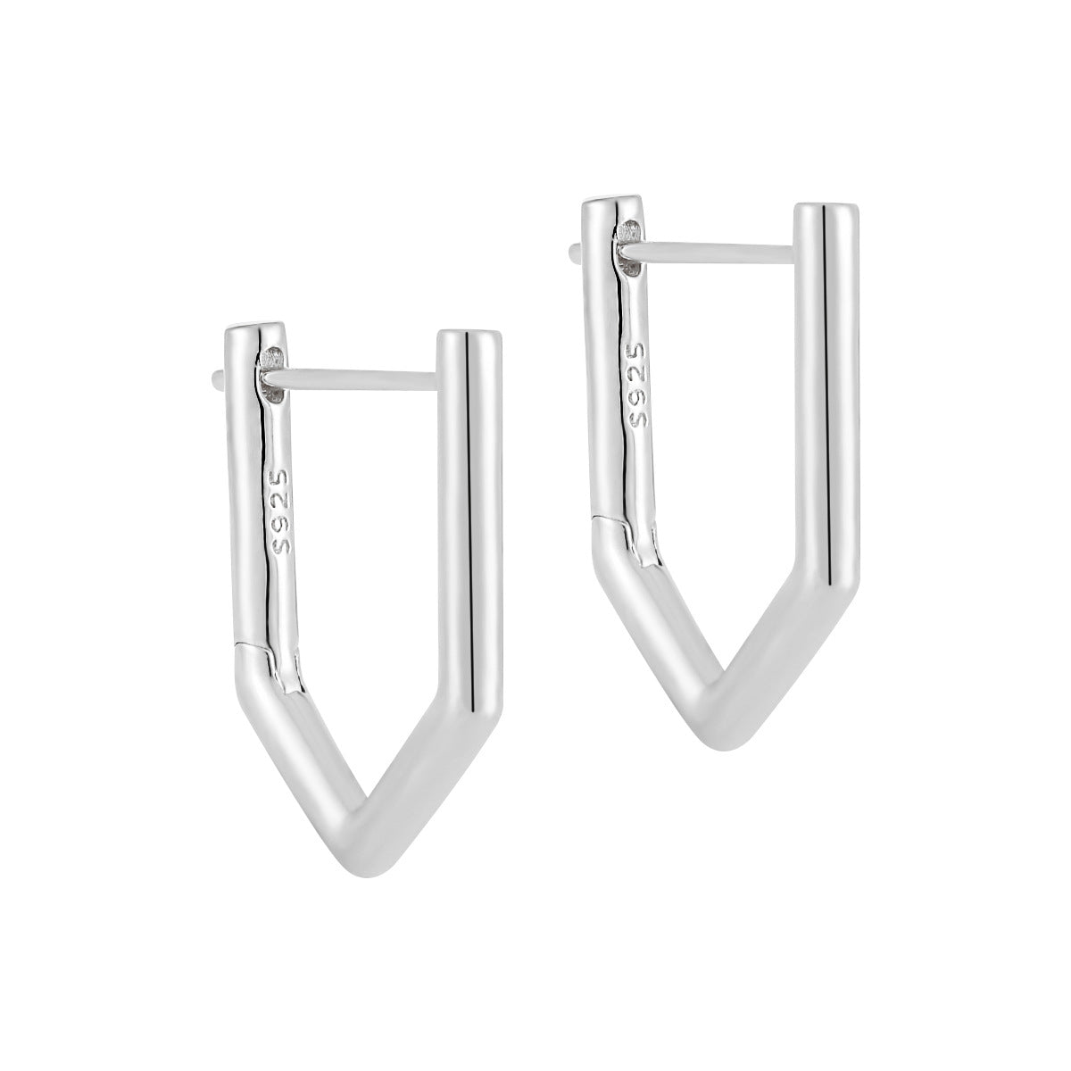 Geometric Single Rhinestone Earring for Women – Modern Minimalist