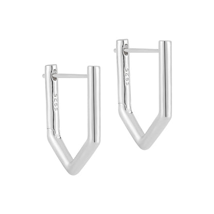 Geometric Single Rhinestone Earring for Women – Modern Minimalist