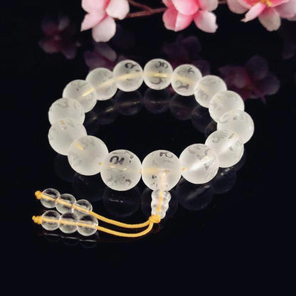 Natural White Crystal Healing Bracelet – Unisex Energy Stone Beaded Jewelry