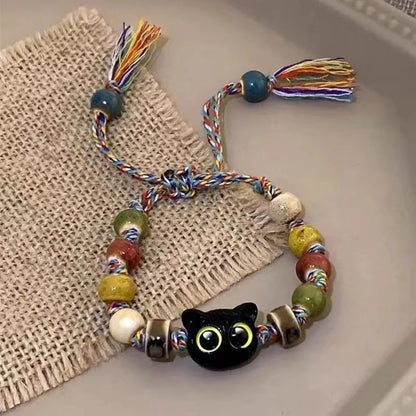 Cute Cat-Themed Beaded Bracelet for Women – Unique Animal Lover Jewelry
