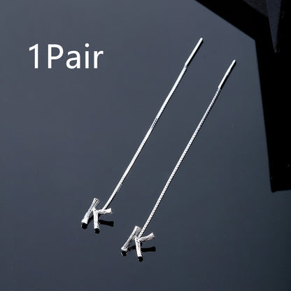 26-Letter Drop Earrings in 925 Sterling Silver – Minimalist Jewelry for Women