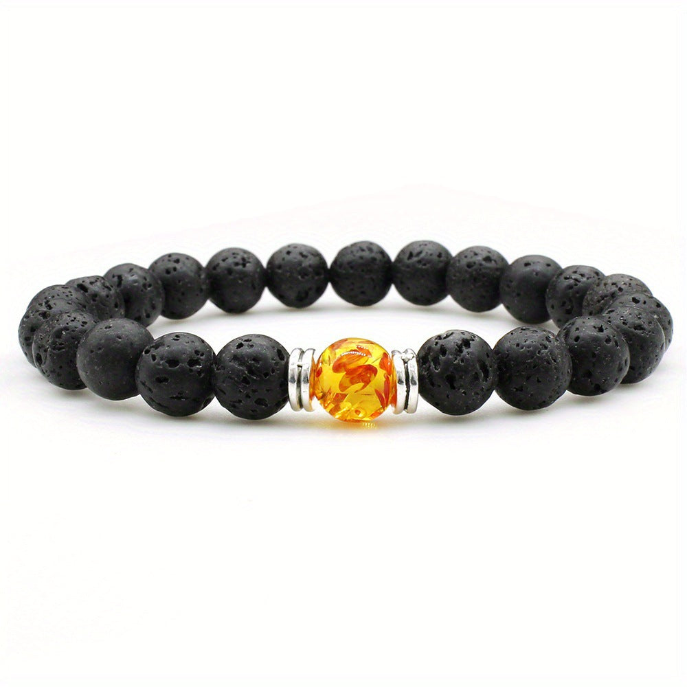 Trendy Volcanic Rock Bracelet – Unisex Natural Stone Jewelry