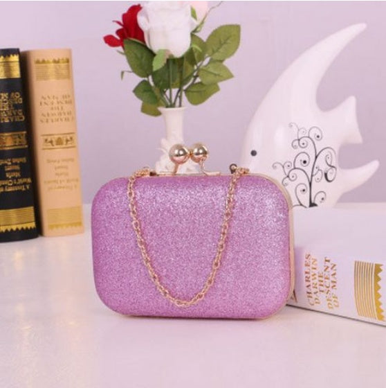 Gold Chain Evening Clutch for Women – Luxury Box Party Shoulder Bag