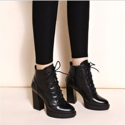New High-heeled British-style Versatile Korean-style Boots