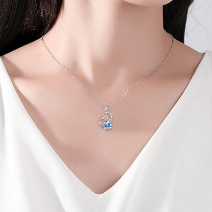 S925 Sterling Silver LOVE Zircon Necklace – Fashion Pendant for Women | EU & US Trend