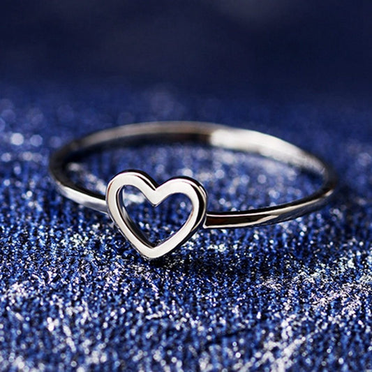 Hollow Heart Ring for Women – Couple Wedding Jewelry