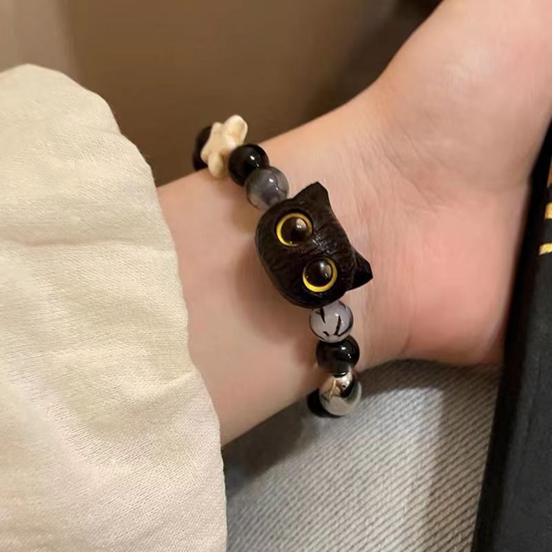Cute Cat-Themed Beaded Bracelet for Women – Unique Animal Lover Jewelry
