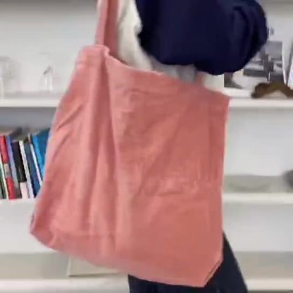 Cozy Corduroy Shoulder Bag for Women – Fall/Winter Shopping Handbag