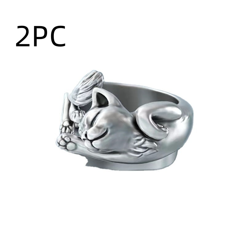 3D Rose Shaped Ring – Vintage Flower Fashion Jewelry for Women