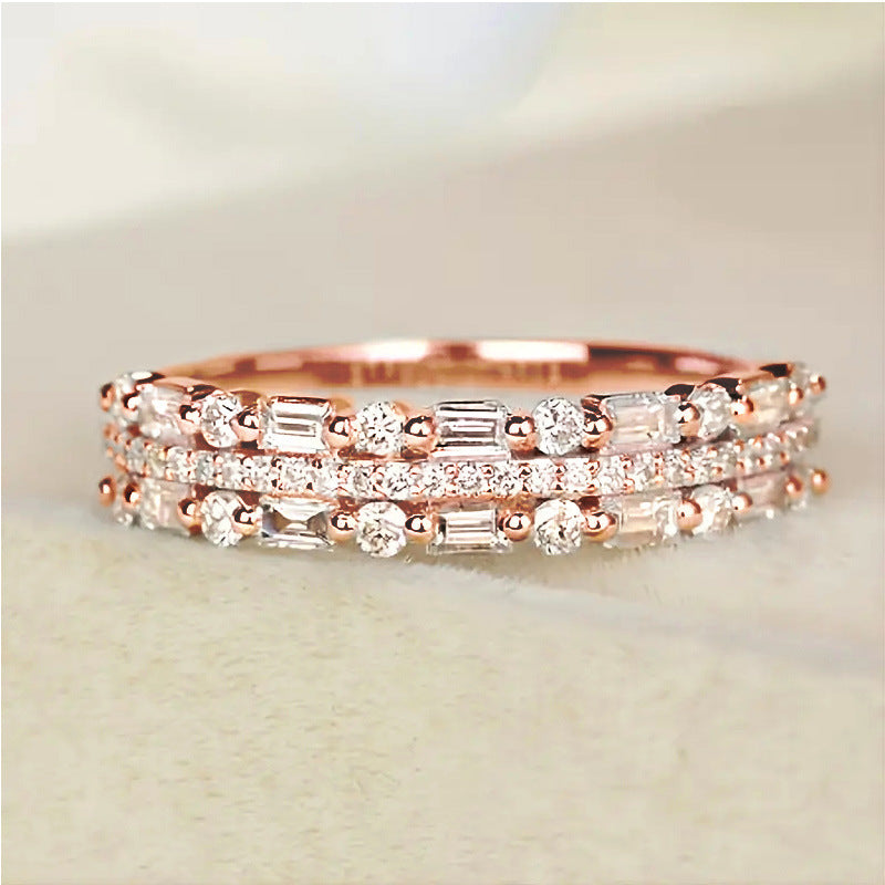 Multilayer Full Finger Ring – Three‑Layer Fine Circle Line Jewelry for Women