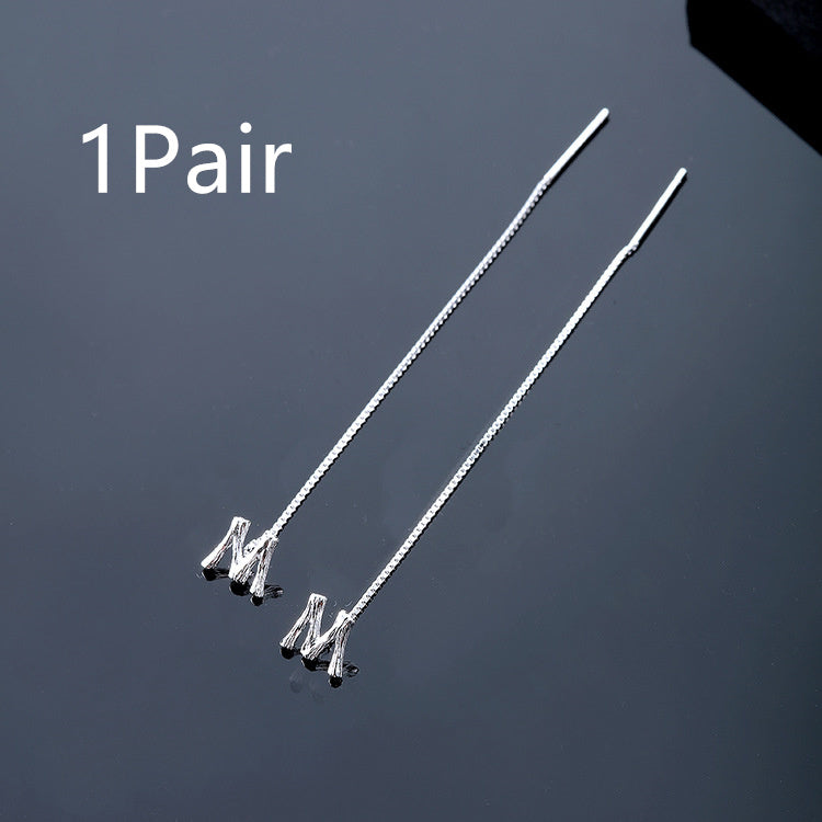 26-Letter Drop Earrings in 925 Sterling Silver – Minimalist Jewelry for Women