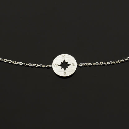 Compass Bracelet for Women – Stainless Steel Chain, Symbol of Direction & Strength