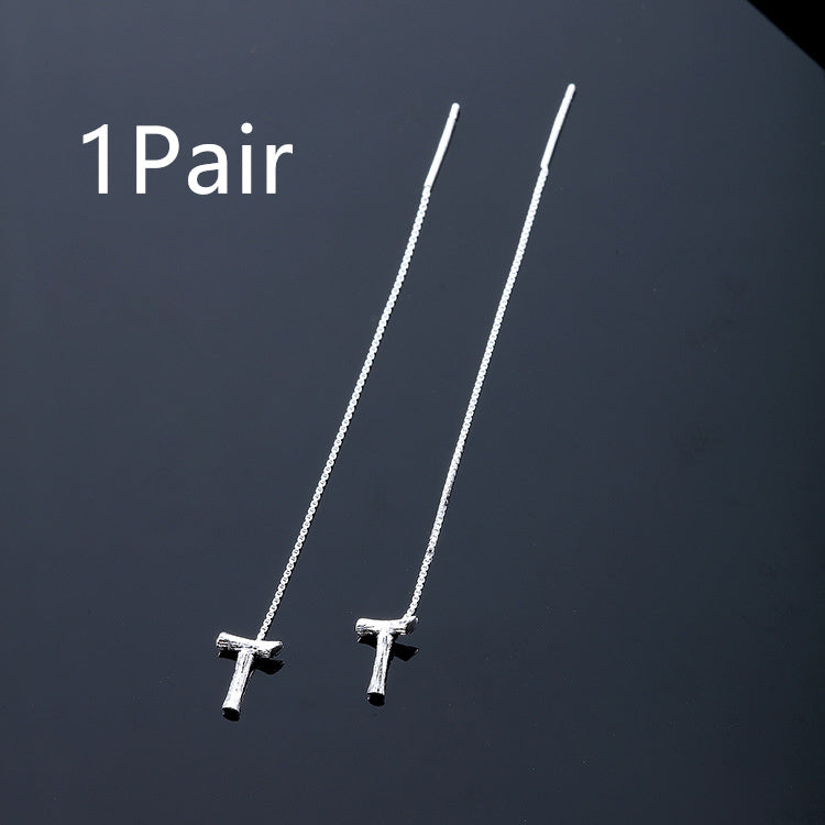 26-Letter Drop Earrings in 925 Sterling Silver – Minimalist Jewelry for Women