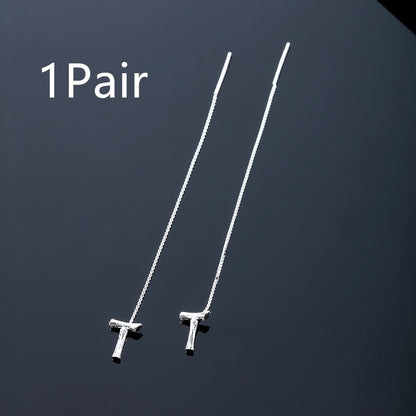 26-Letter Drop Earrings in 925 Sterling Silver – Minimalist Jewelry for Women