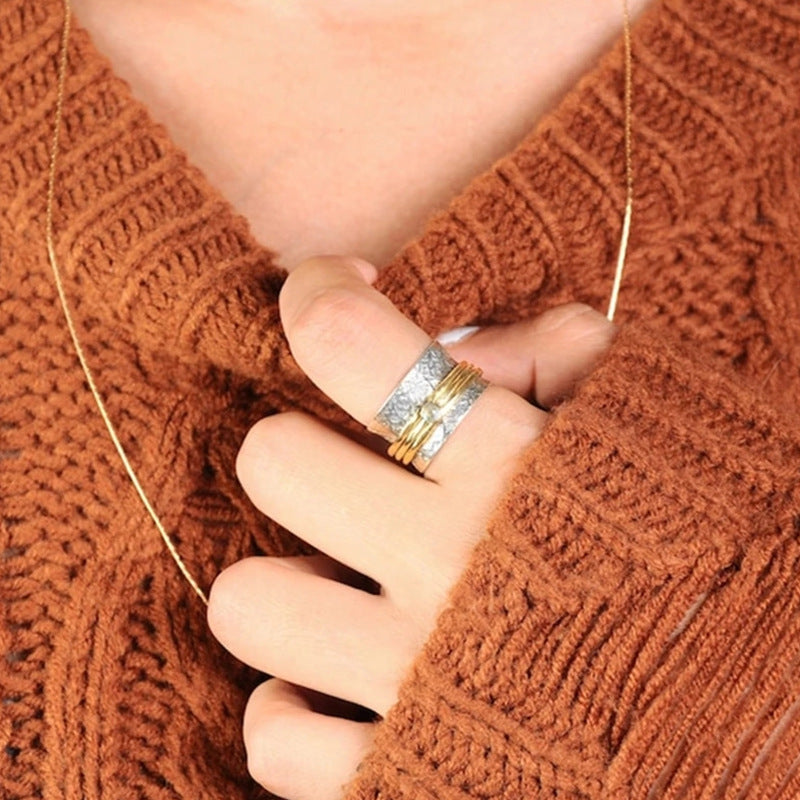 Retro White Gemstone Inlaid Ring – Unisex Fashion Jewelry for Men & Women