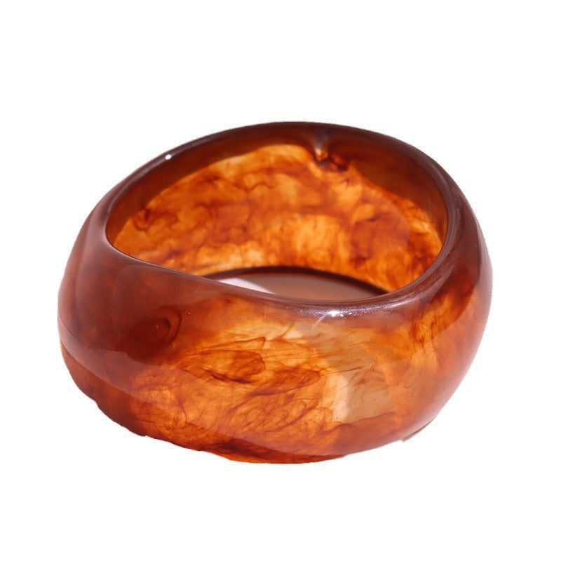 Wide Curved Geometric Resin Bracelet for Women – Modern Statement Jewelry