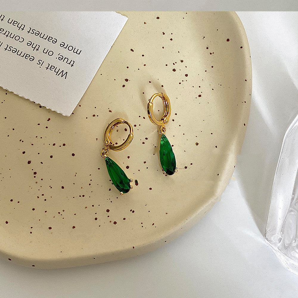 Emerald Marquise Zircon Pendant Earrings for Women – Elegant Jewelry