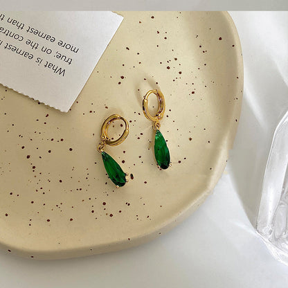 Emerald Marquise Zircon Pendant Earrings for Women – Elegant Jewelry