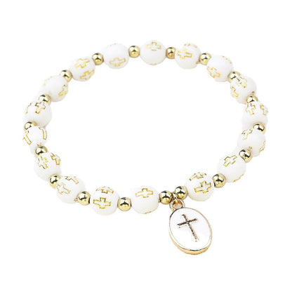 Oval Cross Pendant Bracelet for Women – Baptism & Prayer Jewelry