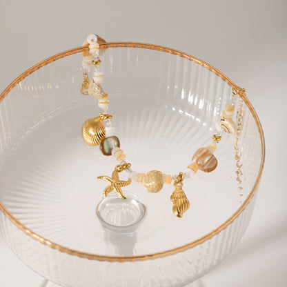 Stainless Steel Conch & Starfish Shell Bracelet for Women – Elegant Beach Jewelry