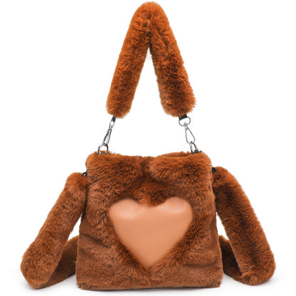 Fluffy Plush Shoulder Bag – Cozy Autumn & Winter Tote for Women