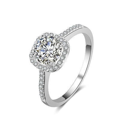 Silver Cubic Zirconia Wedding & Engagement Ring – Luxury Jewelry for Women